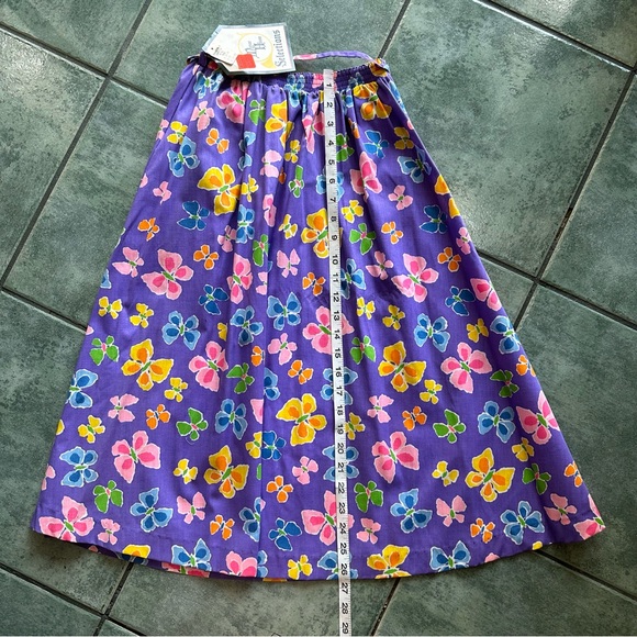 VTG 80s Retro NWT Light Purple Abstract Butterfly Print Skirt - Picture 8 of 8